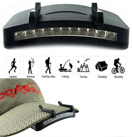 Hands Free Led Hat Lamp Clip On Cap Light Headlamp Headlight Outdoor Fishing