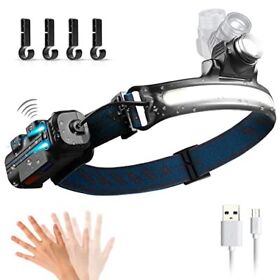 Head Lamp Cob Rechargeable Headlamp 2000mah 6 Modes Waterproof Headlamps Sensor