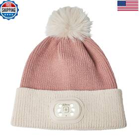 Head Lightz B0dhsrjndg Headlightz Pom Beanie Rechargeable Led Light - As Seen On