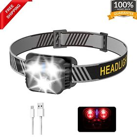 65474676 Headlamp-led Head Lamp Rechargeable With White Red Light Motion Sensor Headlight