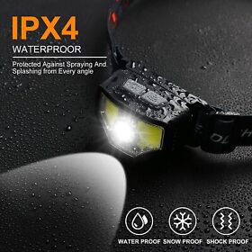 H-2002 Headlamp Rechargeable 2-pack 1200 Lumen Super Bright With White Red Led Head La