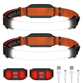 Headlamp Rechargeable 2pack Head Lamp Flashlight Broad Beam Usb Led Headlight Wi