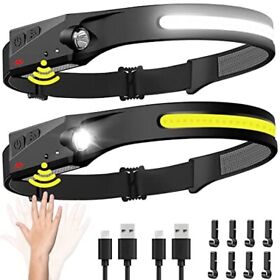 Headlamp Rechargeable 2pcs 230 Wide Beam Head Lamp Led With Motion Sensor