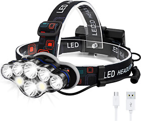 Headlamp Rechargeable 8led Usb Head Lamp Super Bright Outdoor Recha