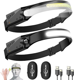 Headlamps Outdoor Led Usb Rechargeable 2-pack Running Headlamp With 230 Degree