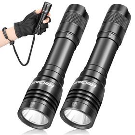 Hecloud 603981873436 2 Pack Scuba Diving Flashlight With Rechargeable Power Dive Light Torch 3000