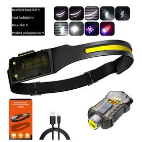 Xw005 Helinyan 2-in-1 Led Headlamp Rechargeable Sensing Cob Flashlight Ip65 Water