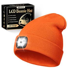 Heyaxa 767637432207 Unisex Led Beanie With Light Rechargeable Headlamp Hat Gifts For Chr