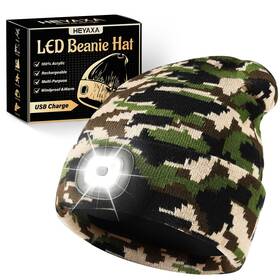 Heyaxa 767637432238 Unisex Led Beanie With Light Rechargeable Headlamp Hat Gifts For Christmas