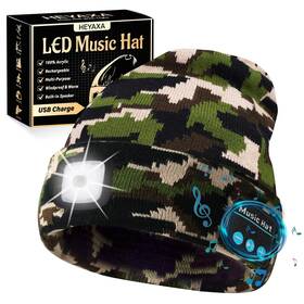 B0fft2dg4k Heyaxa Bluetooth Beanie Hat With 4 Led Headlamp And Wireless Music. Usb Rechargeable