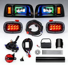 B0gj5nnv8r Hhlzm Rgb Led Headlight And Turn Signal Kit For Club Car Ds 1993-up 12v Street Leg