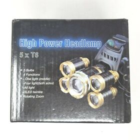 High Power T6 5 Led Headlamp Headlight Flashlight Torch Lamp Rechargeable
