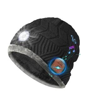 Bz-8l Highever Bluetooth Beanie With A Light Rechargeable Hat 4 Led Headlamp... Fast Ship