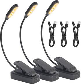J2-ab Hilngav Usb-c Rechargeable Book Light For Reading In Bed 3 Pack Led L... Fast Ship