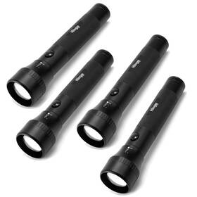 S009 Hilngav 4 Pack Heavy Duty 2-cell D Battery Led Big Flashlights Zoomable Single Mode