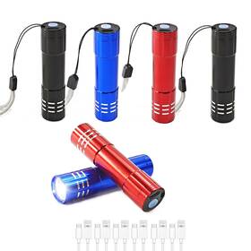 S3-duose Hilngav 6 Pack Led Aluminum Small Mini Usb C Rechargeable Flashlights Handheld