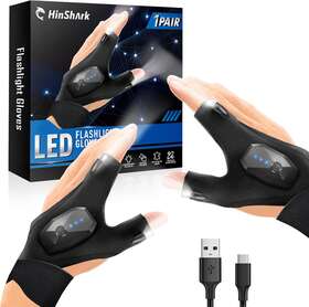 Hinshark-01 Hinshark 313048841857 Led Flashlight Gloves Adjustable Breathable Detachable Water Resist
