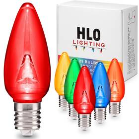 Hlo Lighting 680912051910 Holiday Outlet Smooth C9 Christmas Lights Multicolor Led Bulbs For