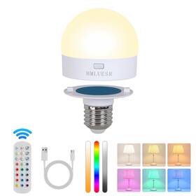 Rlb-01 Hmluesr Rechargeable Light Bulbs With Remote Control 3600mah E26 Base Battery Operat