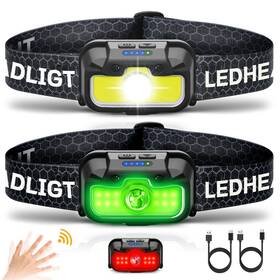 Yh-1313-2-us Hokoiln Headlamp Rechargeable 2 Pack 1300 Lumen Ultra-light Bright Head Lamp With Wh