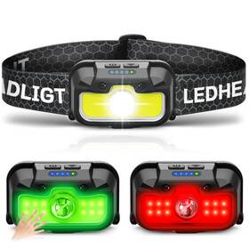 Yh-1313-ck-us Hokoiln Headlamp Rechargeable 1300 Lumen Ultra-light Bright Head Lamp With White Red