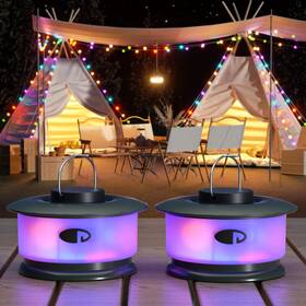 Jsk-l20-rgb-2 Hokone Camping String Lights 32.8ft 22 Lighting Modes Waterproof Rechargea
