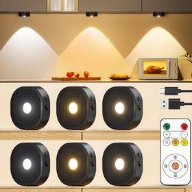 Hl04-bl6p Homebest Puck Lights With Remote Rechargeable Battery Touch Push 3 Colors Led