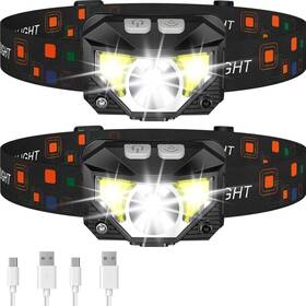 Horizon Productz 199874572345 Led Headlamp With Motion Sensor 2-pack Rechargeable Waterproof Headlights M