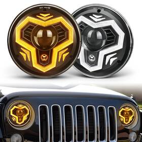 Hy-2471r Hoyuza 7 Inch Led Headlights 1000% Bright Anti-glare Round Headlight Rep