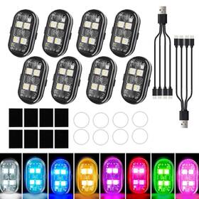 Cd02-2 Huoyanguang 8pcs Wireless Led Strobe Lights For Car Usb Type C Rechargeable Flashing Lig
