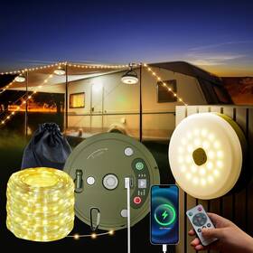 Hrmt-012 Hurimatan Upgraded Retractable Camping String Light For Outside 33ft Fairy Ligh