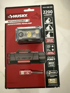 Sa3f51125 Husky 2200 Lumens Dual Power Autofocusing Headlamp New