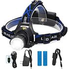 Hw-f03 Headlamp Brightest Flashlight Rechargeable Batteries Waterpr Led Zoomable 716253820332