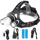 Hw-g05 Led Headlamp Rechargeable Lumen Batteries Silver Zoomable 716253820493