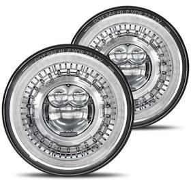 Hwstar ‎ Hwrlh06c Pair New 1000% Bright Anti-glare 7 Inch Halo Led Headlight Round Compa