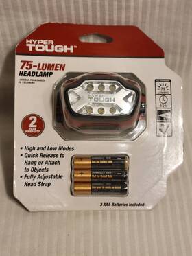 20234 Hyper Tough 75-lumen Battery Operated Headlamp With Head Strap