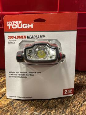 3-aaa Hyper Tough 7524 300-lumen Led Headlamp Batteries Included