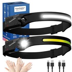 Hyperdolphin 221243559283 2-pack Rechargeable Headlamp Led Waterproof Headlight 230 Headband Light