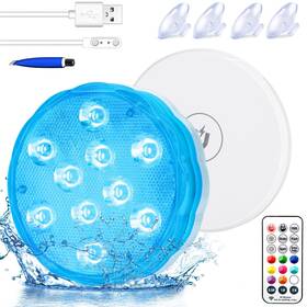 Il-qsd02-c1 Idealife Pool Lights Rechargeable Submersible Led Light With Strong Magnet Base Suct
