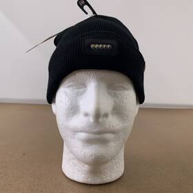 Igloos 038433043400 Adult One Size Black Knit 5 Bulb Led Lighted Beanie Hat Nwt