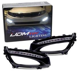 Ijdmtoy 70-732 Xenon White Led Daytime Running Lights Compatible With 11-13 Kia Opti