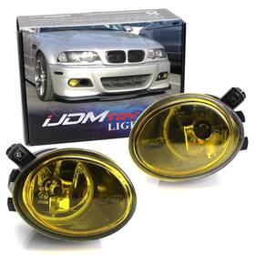 89-314-yellow Ijdmtoy One Pair Yellow Lens Fog Lights Foglamps With Halogen Bulbs Compatible W