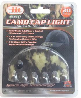 92917 Illinois Industrial Tool Camo Cap Light 30 Lumens Headlamp 6 Solid State Led S Clips On Baseball Hat New