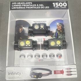 1948085 Infinity Xi Led Headlamp Rechargeable 1500 Lumens 6 Modes 3-pack