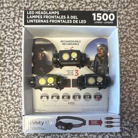19308085 Infinity X1 1500lm Rechargeable Led Headlamp 3-pack Ip54 Black 140m