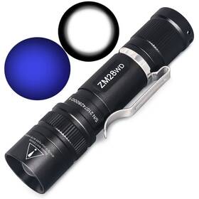 Uv365nm Ing Light Zm28-w&uv365nm Ging Uv Flashlight Zm28 365nm Led Blacklight Double Torch 2 In 1 Lens Zo