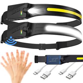 Inwosney 339402082767 Led Headlamp 2 Pack Rechargeable Head Lamp Flashlight Motion Sensor Flex Pr