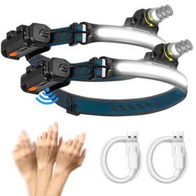 Inwosney 339402085775 Led Headlamp Zoomable 2 Pack Rechargeable Headlight 1000 Lumen Strip Light P