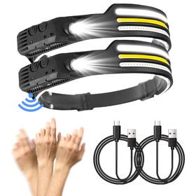 3lhl Inwosney Led Headlamp With Motion Sensors 230 Wide Beam Headband Light 10 Lighting Modes