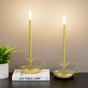 Ht-905 Irotine 2 Pack 3000k Cordless Led Table Lamp Battery Powered Stepless Dimmable Recha